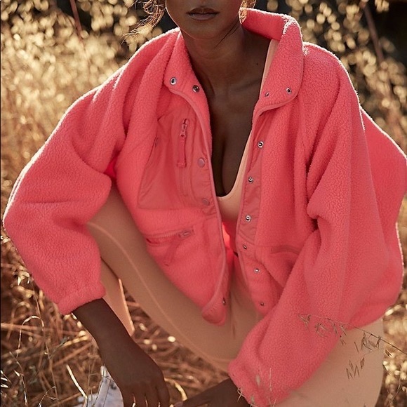 Free People Jackets & Blazers - FREE PEOPLE HIT THE SLOPES FLEECE IN NEON CORAL